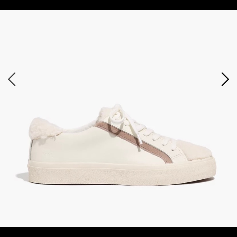 Madewell leather Sidewalk Sneakers: Sherpa Edition.